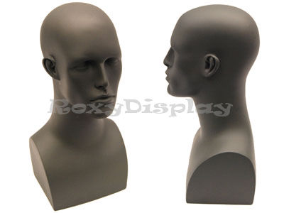 Plastic Male Mannequin Head Bust Wig Hat Jewelry Display #ERABLACK-PS